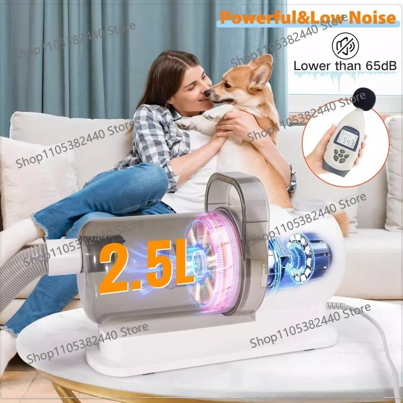 6 In 1 Pet Grooming Vacuum Kit Dog Grooming Clippers Pet Hair Remover With Power 2.5L Large Suction & Low Noise Pet Hair Kits