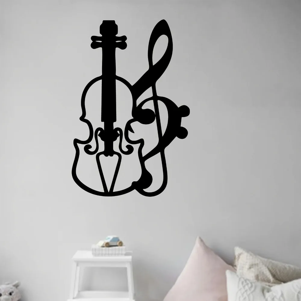 CIFBUY Metal Wall Art Violin Music Note Sculpture Indoor Outdoor Weather Resistant Hanging Decor Display