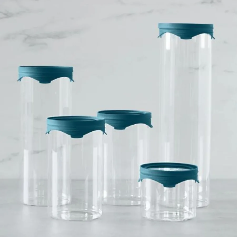 

10Piece Borosilicate Glass Food Storage Set with Airtight FlipNSnap Lids 5 Containers