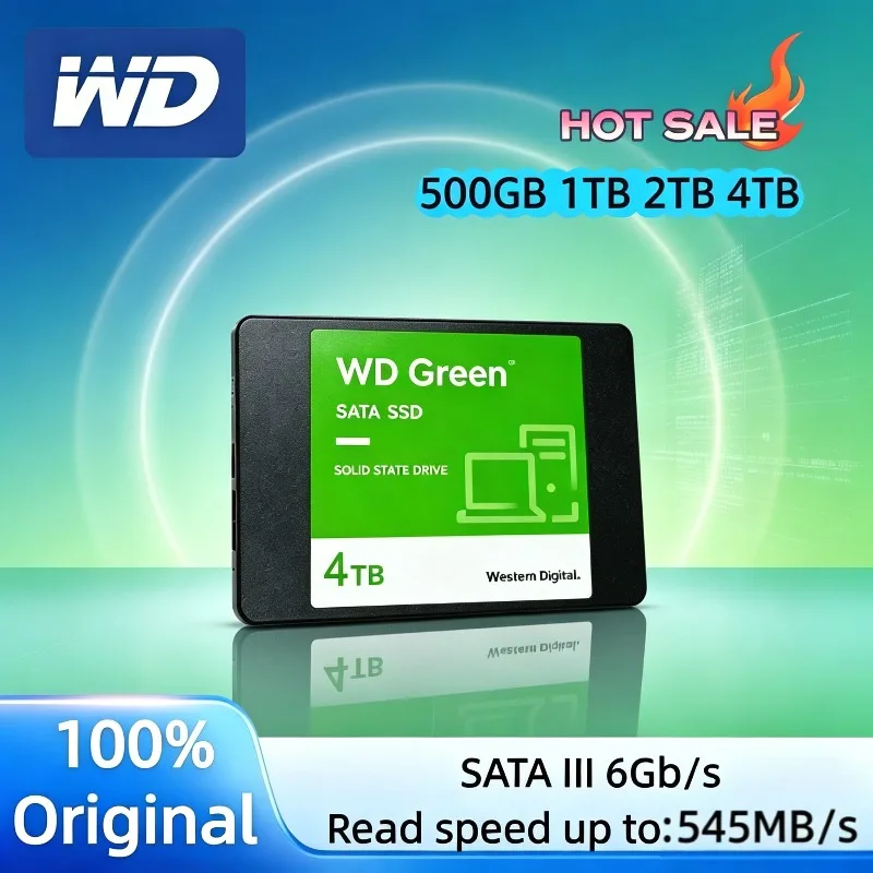 WD GREEN 2.5" SATA III SLC internal Solid State Disk 1TB 2TB 4TB Read Speed 545MB Hard Drive for Laptop Desktop SSD