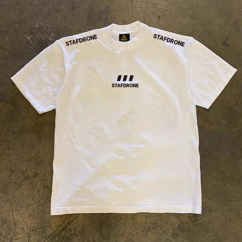 Loose Fit Cotton T-Shirt Unisex Short Sleeve Double Thread UPUPXIA Hero Print Sweat Absorbent round Neck Casual Summer Top