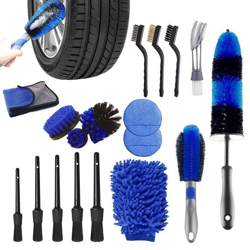 

Car Wheel Tire Detailing Brush Set Tire Brush Brush Set Natural Detailing Brushes Clean For Interior Or Exterior Wheels Tires