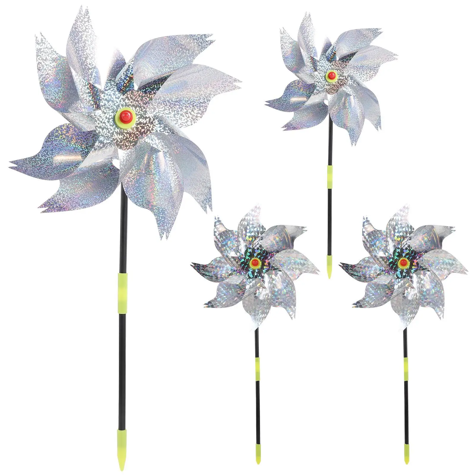 

4pcs Bird Windmill Pinwheels Flowers for Yard Garden Plastic Spinners Whirligigs Decor Outdoor