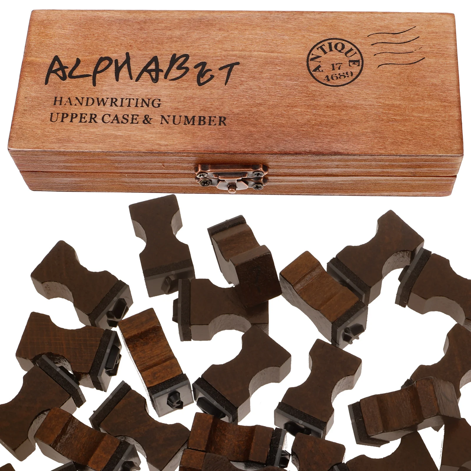 

1Set Wood Alphabet Stamp Set Small Scrapbooking Stamps DIY Journaling Supplies Letter Stamps for Crafts Vintage Wooden Stamp Set
