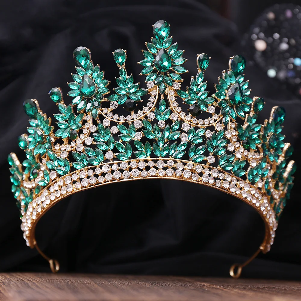 KMVEXO 2024 Baroque Luxury Queen Crystal AB Tiaras Crown For Bridal Women Girls Wedding Diadem Princess Party Hair Dress Jewelry