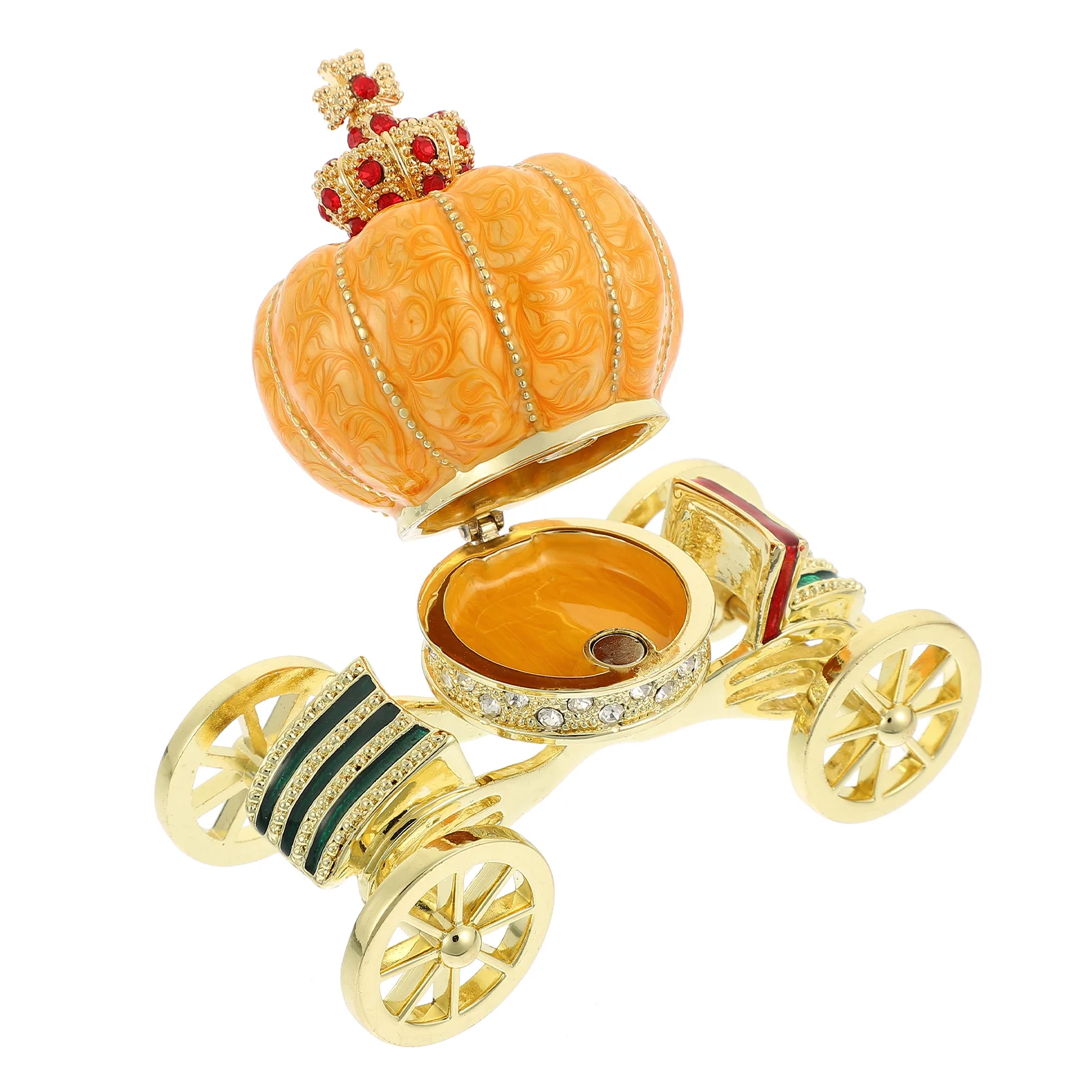 Pumpkin Carriage Jewelry Box Exquisite Polishing Decorative Beautiful Suitable Friends Holiday Gift Desktop Jewelry Case
