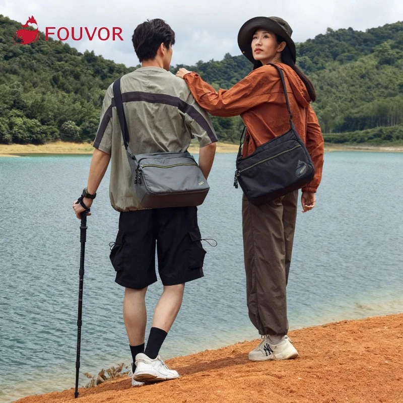 

Fouvor Unisex Crossbody Bag Water-resistant Nylon Fabric Lightweight Square Large Capacity Canvas Travel Shoulder Bag 3033-06