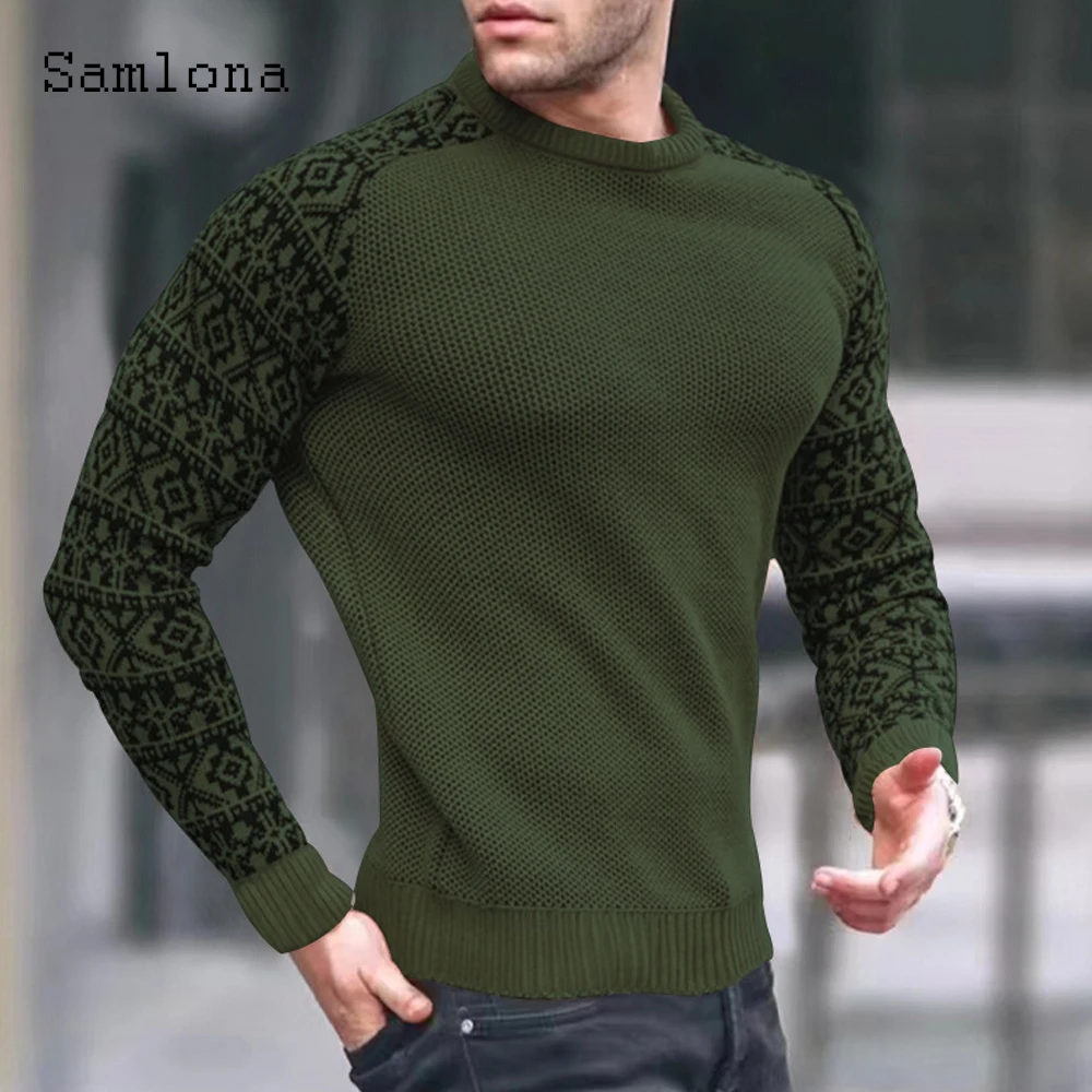 2022 New Knitting Top Knitwear Mens Fashion 3D Print T Shirt Masculinas Round Neck Casual Pullovers Men Patchwork Tees Clothing