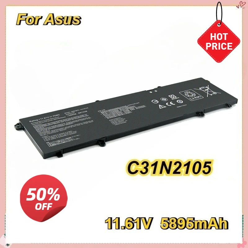 

C31N2105 Аккумулятор для ноутбука подходит для ASUS Twin 15 K3502ZA12500 15,6-дюймовый ноутбук K3502ZA K3502 C31N2105-1 UX3404VC 70 Втч