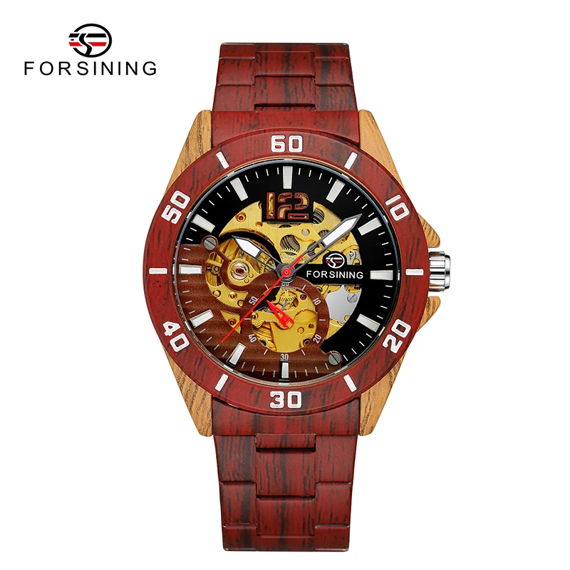 Forsining New Skeleton Dial Watch Released Men Automatic Mechanical Wrist Watch Business Sainless Steel Strap Watches For Man