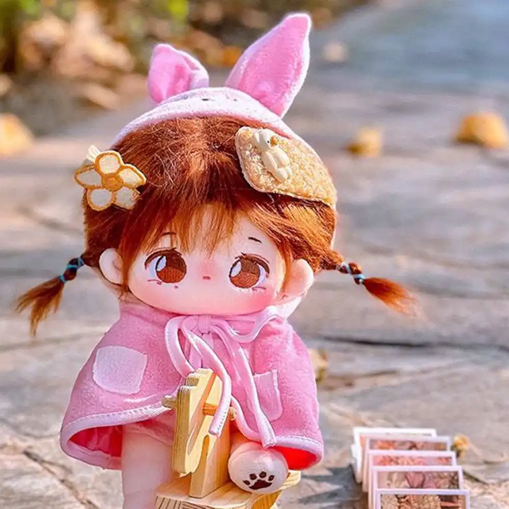 Kawaii hecho a mano Kawaii tiburón cerdo oso Sudadera con capucha capa traje 20cm muñeca ropa regalo relleno accesorios para muñecas