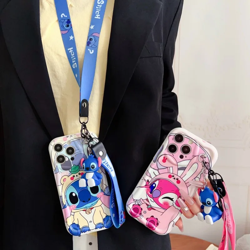 cute Stitch lanyard protector For Samsung Galaxy S8 S9 S10 S20 S21 S22 S23 S24 S25 S26 Plus Ultra FE Note 9 10 20 Ultra Plus