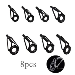 8pcs/lot 8 Sizes Stainless Steel & Ceramics Lure Fishing Rod Guides Circle, Mixed Sizes Fishing Pole Rings Repair Kit