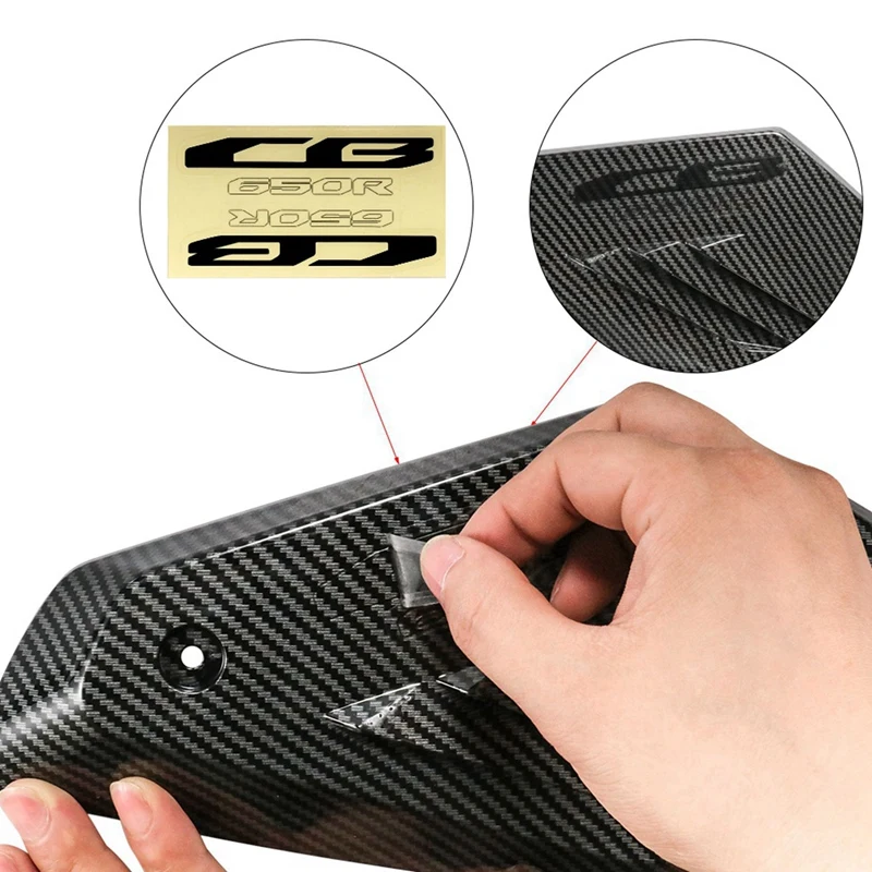 2X Carbon Fiber Motorcycle Frame Side Panel Guard Cover Shell Intake Pipe Protector For Honda CB650R 2019 2020 2021