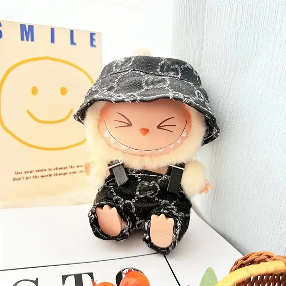 [ملابس أطفال فقط] الجيل الأول والثاني من قماش اللابوبو من الفينيل صندوق أعمى قلادة ملابس أطفال طقم GG باللونين البني والوردي