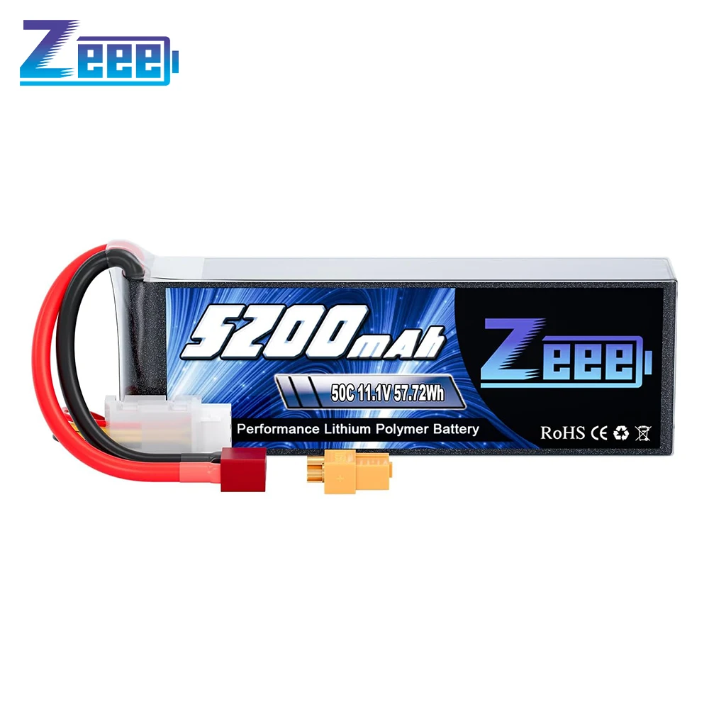 

Zeee 3S 5200mAh 50C 11.1V RC LiPo Battery with Deans Plug for RC Car Quadcopter Helicopter Boat Airplane RC Racing Hobby Battey