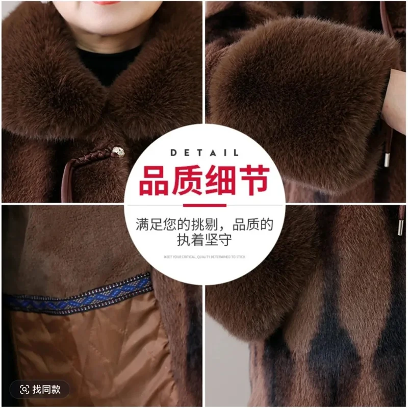 2025 Femme Leisure Loose Faux Fur Outcoat Korean Ladies Large Size 6XL Plush Coat Spring Autumn Women Long Sleeves Fur Jacket