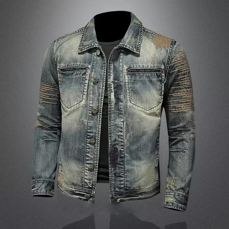 

2023 winter denim jacket male Fashion Trench coat men jeans Jacket Men's Casual jackts autumn men classic denim Coat size M-4XL