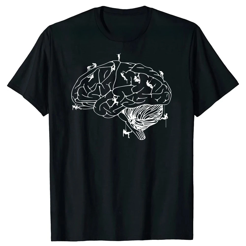 Novelty Climbing on The Brain Classic Top Graphic Sport Lover Short Sleeve Mountain Climb Gifts Summer Aesthetic Women Daily Tee