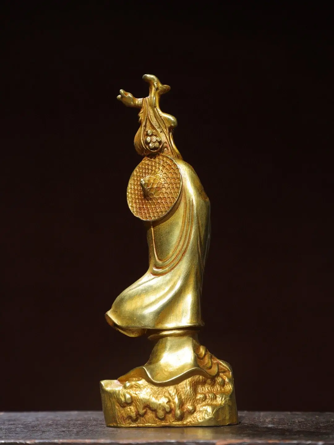 Antique Copper Zen Bodhidharma Patriarch Buddha Statue Home temple Feng Shui Auspicious Decoration handicraft
