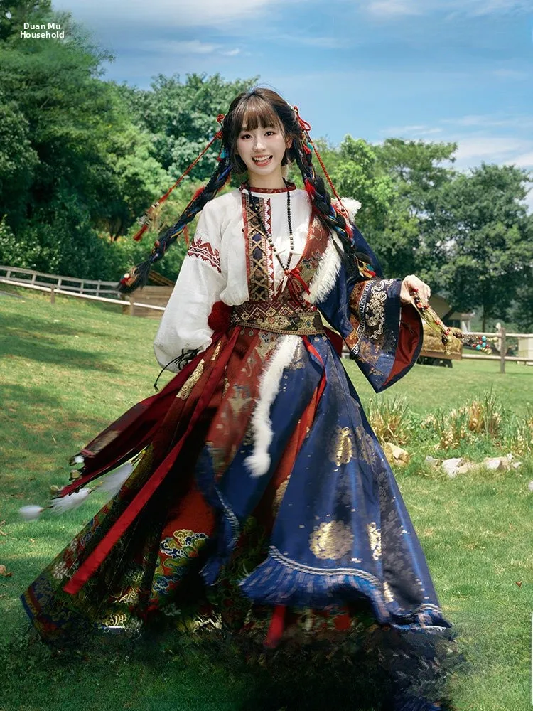 

Thirteen Exc Lotus Snow Original Flower b Robbery Note Collaborative Work Tibetan Sle Long Coat Autumn Faion