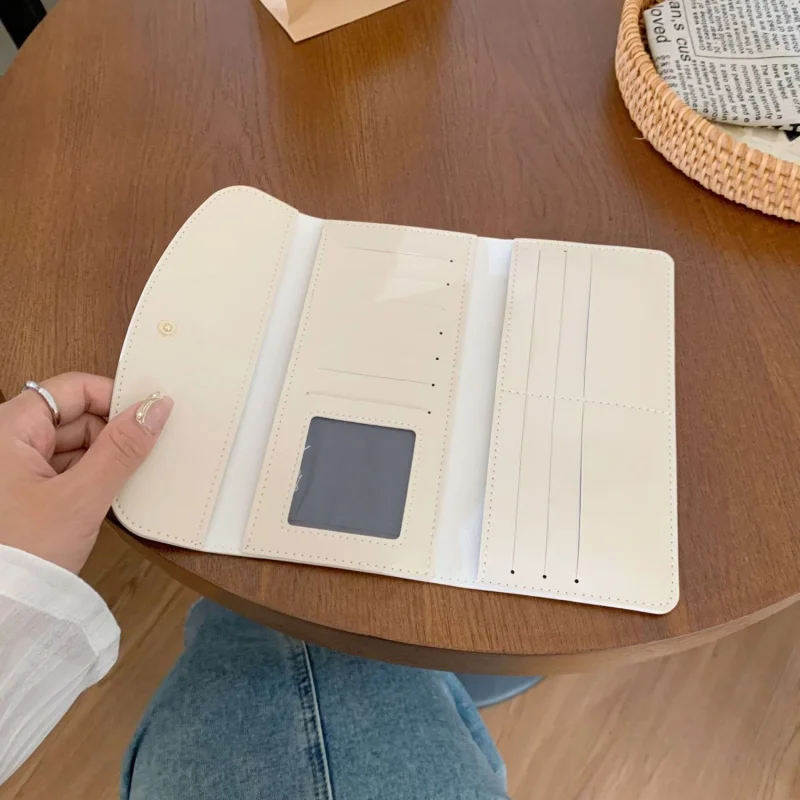 الكورية نمط Ins محفظة جلدية ناعمة طويلة موضة جديدة الراقية حامل البطاقة متعددة الوظائف رقيقة جدا مقطع المال #3