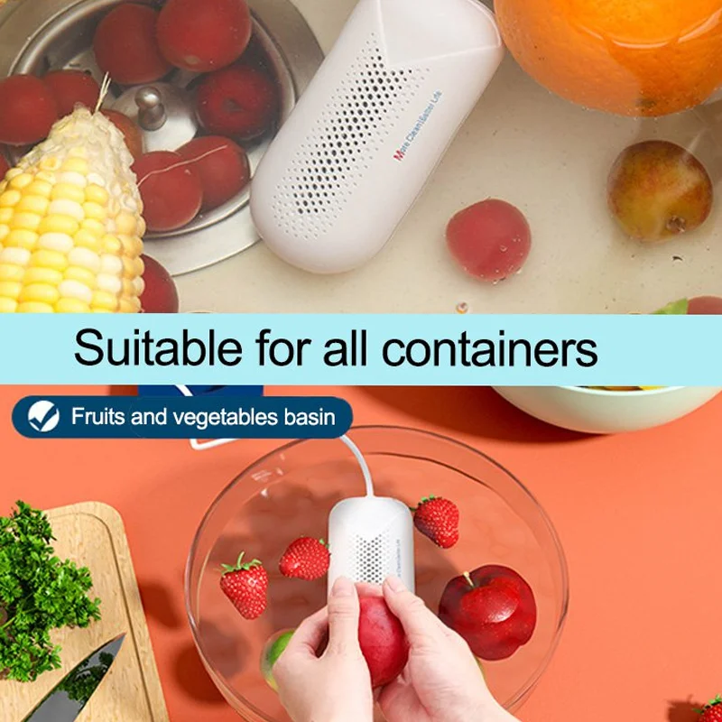 Purificatore alimentare strumento per la pulizia di frutta e verdura Protable frutta verdura lavatrice a forma di capsula purificatore alimentare Wireless