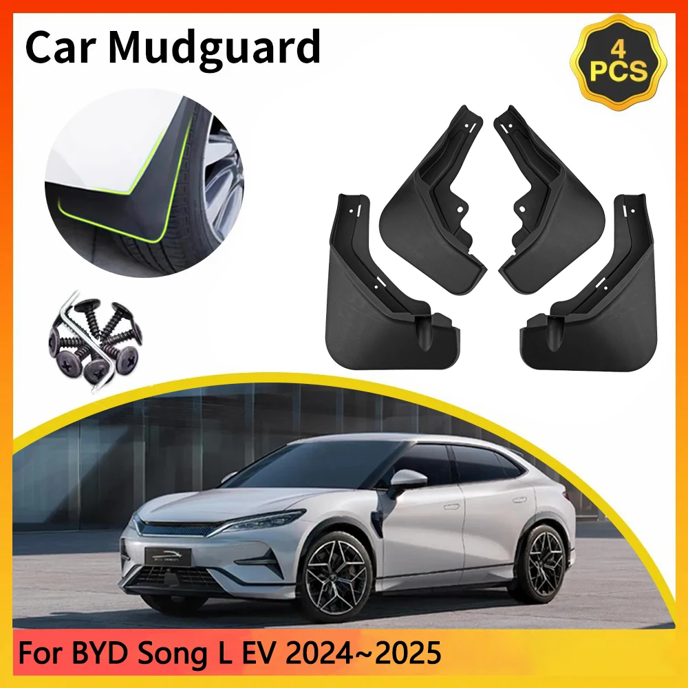 

For BYD Song L EV 2024~2025 5-door SUV Mid-size Car Mudguards Mudflap Mudguard Splash Guards Mud Flaps Fender Accessories Auto