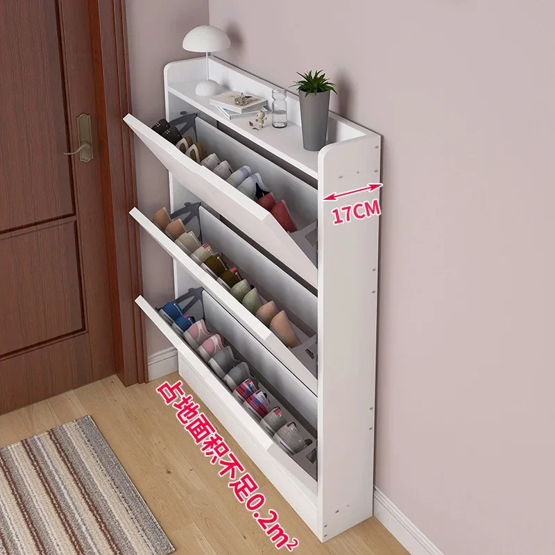 Rental house with good-looking tipping bucket shoe rack at the door