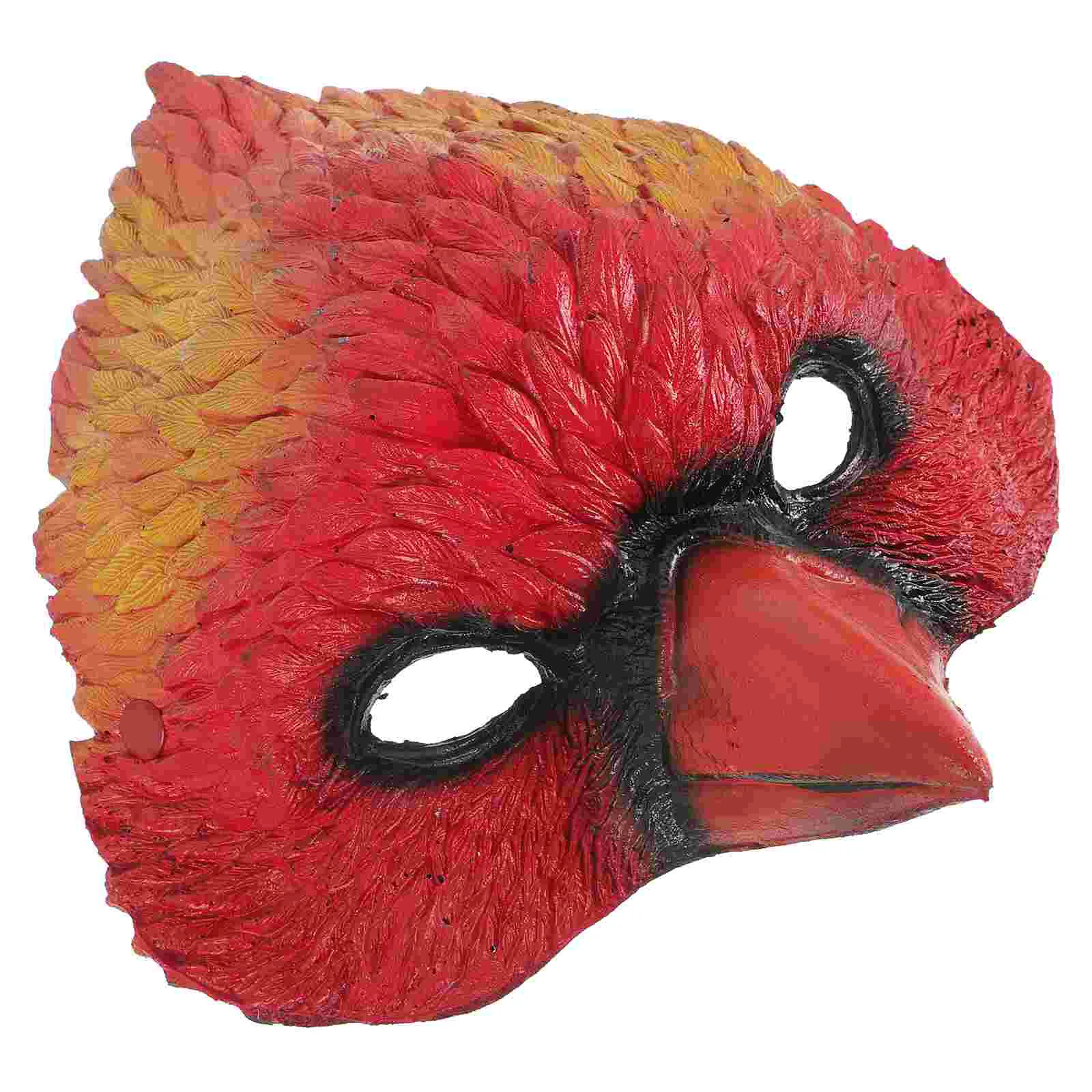 1 Pc Bird Head Mask Lifelike Carnival Animal Mask Party Decorative Mask (Red) Face Mask Carnival Supplies