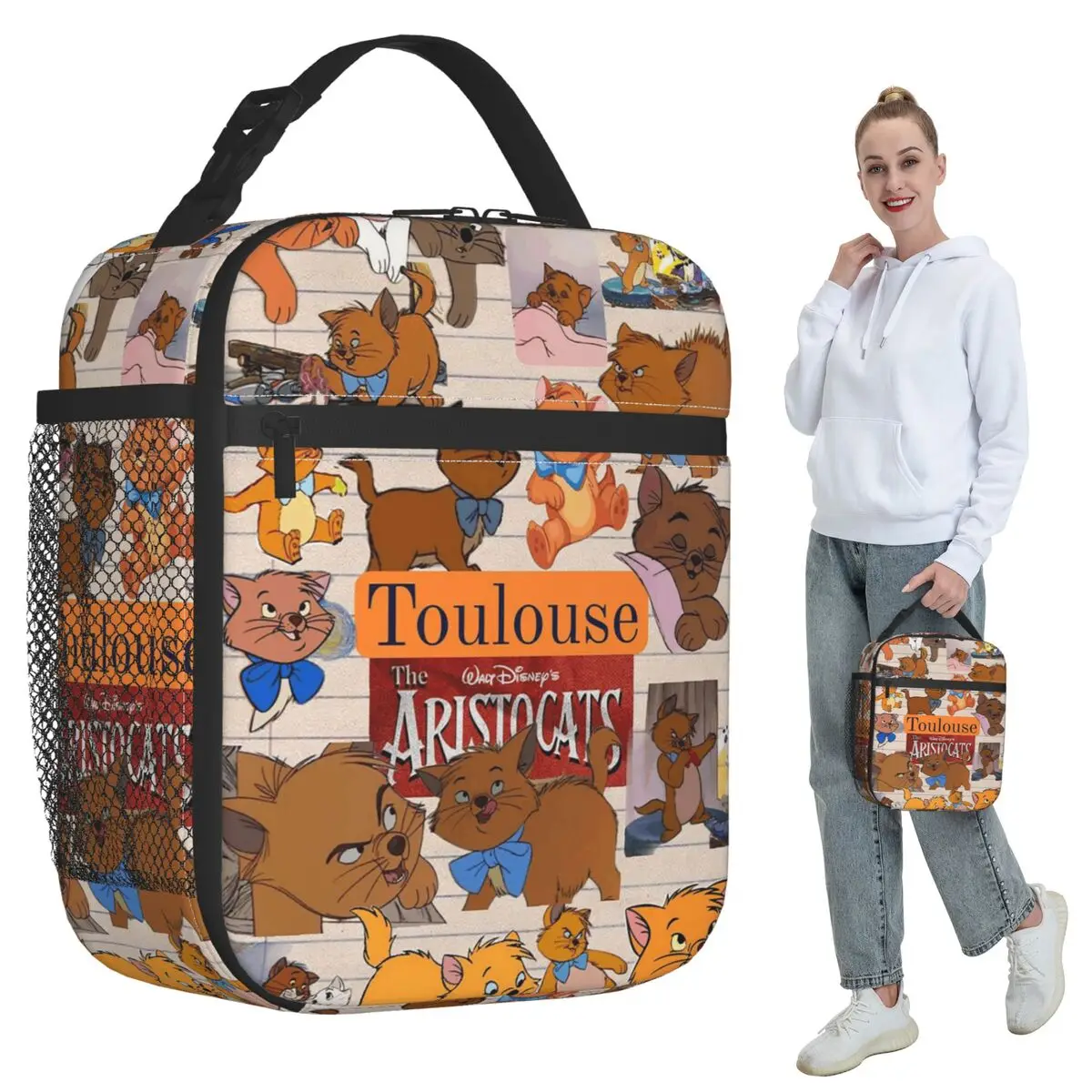 

Aristocats Cats Marie Berlioz Toulouse Insulated Lunch Bag for Women Office Cooler Thermal Food Box Tote Leakproof Lunch Boxes