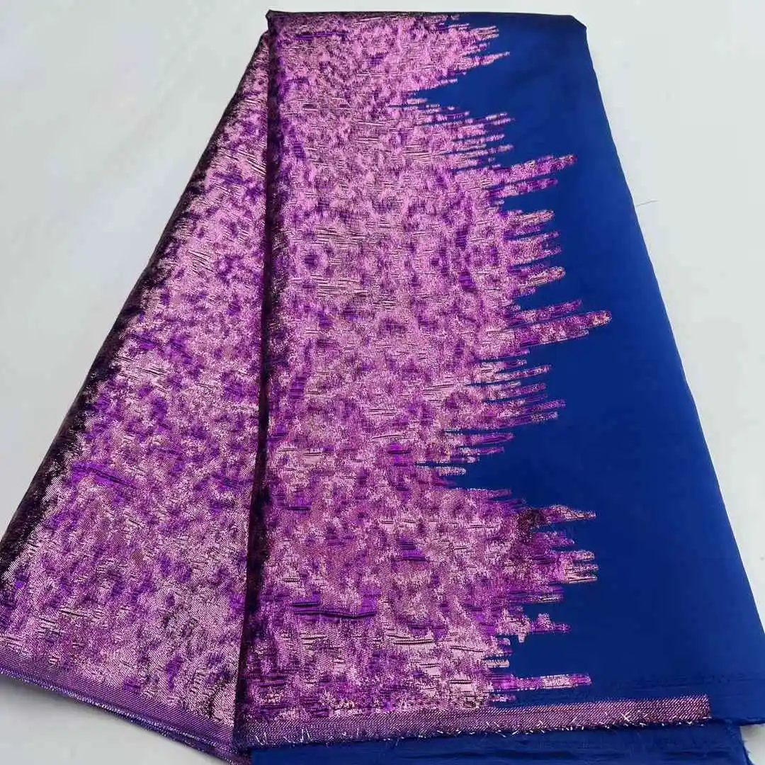 Nigerian Damask Brocard Tiss Gradient Lace New African Brocade Fabric Jacquard Organza Lace French Net Material view 3