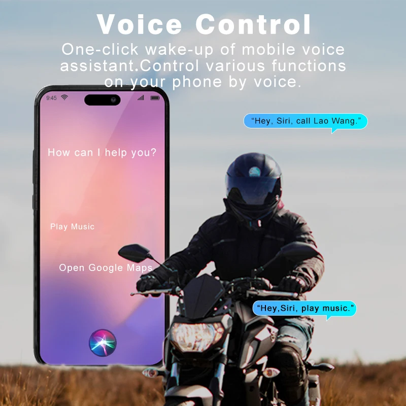 Maxto M2C Motorhelm Bluetooth Meerpersoons Intercom 6-Persoon Intercom Afstand 1000M Geen Merkbeperking LCD