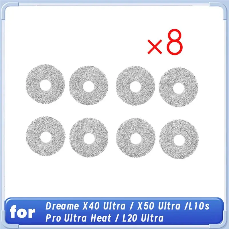 A02M-For Dreame X40 Ultra / X50 Ultra /L10s Pro Ultra Heat / L20 Ultra Cleaning Rag Robot Vacuum 8Pcs