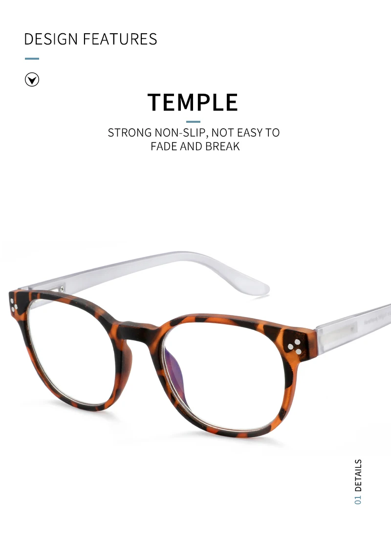 ZENOTTIC Environment Anti-Blaulicht-blockierende Lesebrille, quadratische Computerbrille für Unisex, Dioptrien von +0 bis +4,0 420 – Detail 5