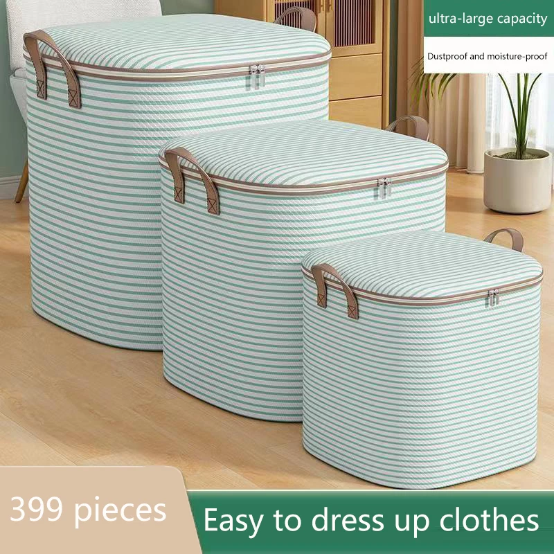 1pc Household Large Capacity Storage Bag Non-woven Material Closet Wardrobe Organizer Can Be Used For Quilt Clothing Toys