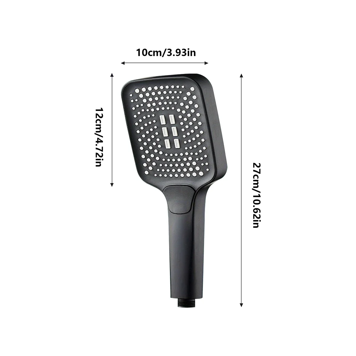 High Pressure Shower Head 3 Modes Adjustable Handheld Square Showerheads Water Saving Bathroom Accessories Black/Silver 2024 New