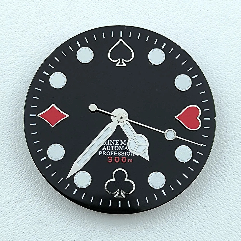 Циферблат NH35, 28,5 мм, индивидуальный логотип, зеленый светящийся циферблат, подходит для NH35 NH36, аксессуары для часов с механизмом, инструменты для ремонта