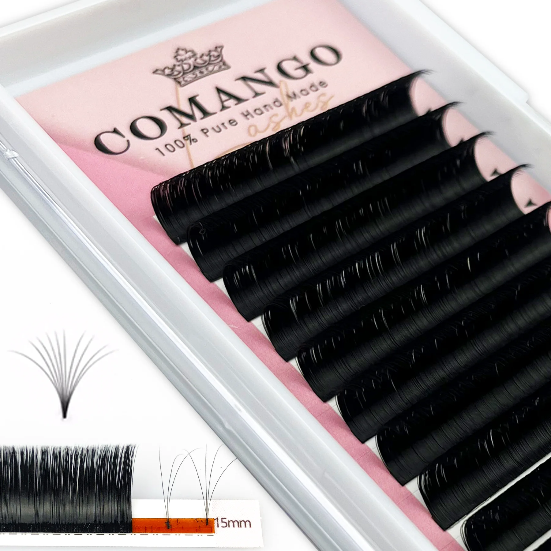 Comango Gemakkelijk Fan Wimpers Extension 3d/5d/7d/10d Faux Nertsen Bloeiende Eye-Lash Extensions C/D/Dd Curl Up Bloem Wimpers