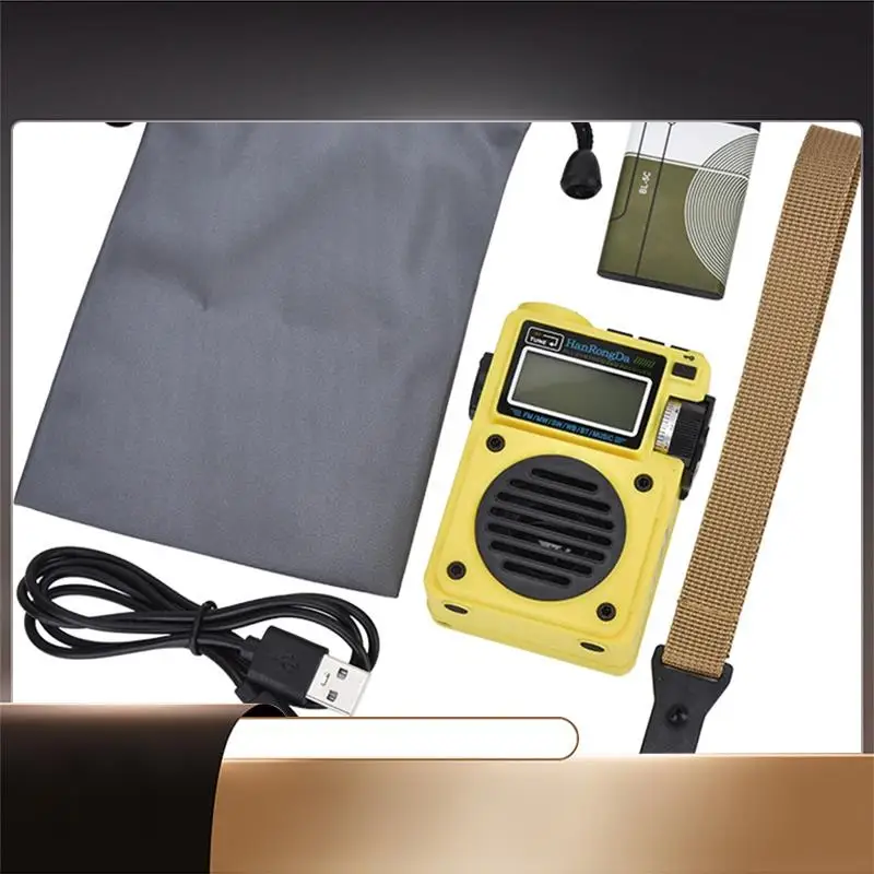 

Hanrongda HRD701 FM/MW/SW/WB/AM Digital Radio Music Player Portable Wireless ,Yellow-X64A