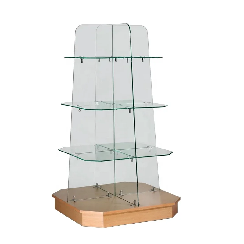 Custom. Custom retail gondola display stand tempered glass shelves