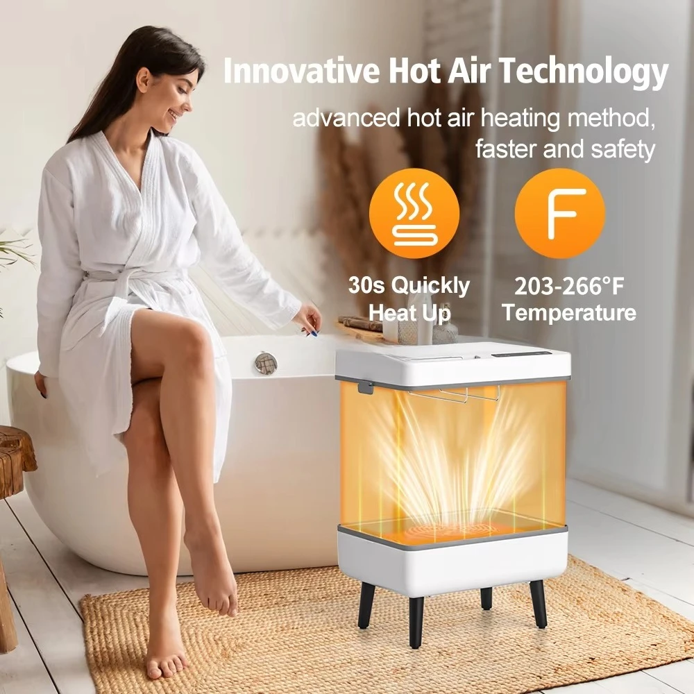 Towel Warmers for Bathroom, Foldable Hot Towel Warmer Bucket, Heat & Dry 2-in-1, Large Capacity(35L), Bathrobes, Blankets