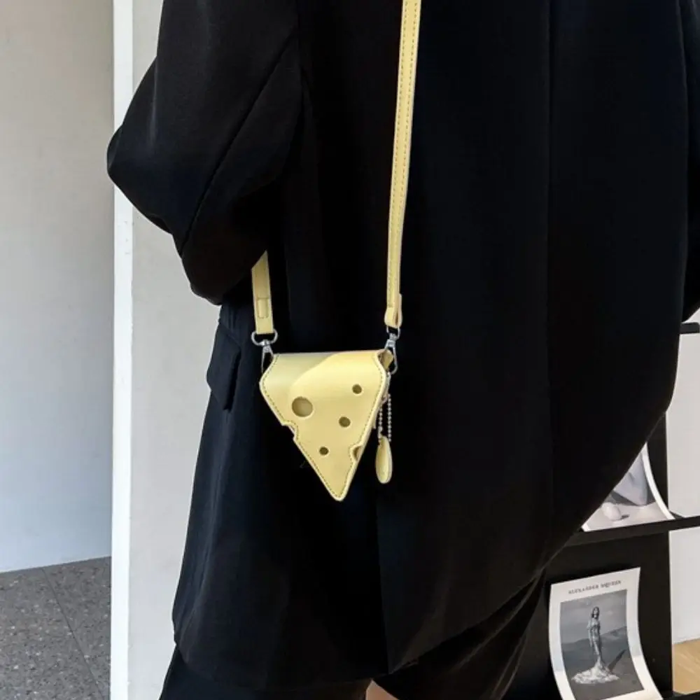 Bolso de cuero sintético con forma triangular para mujer, bandolera de hombro con forma de lápiz labial, monedero exquisito, estilo informal