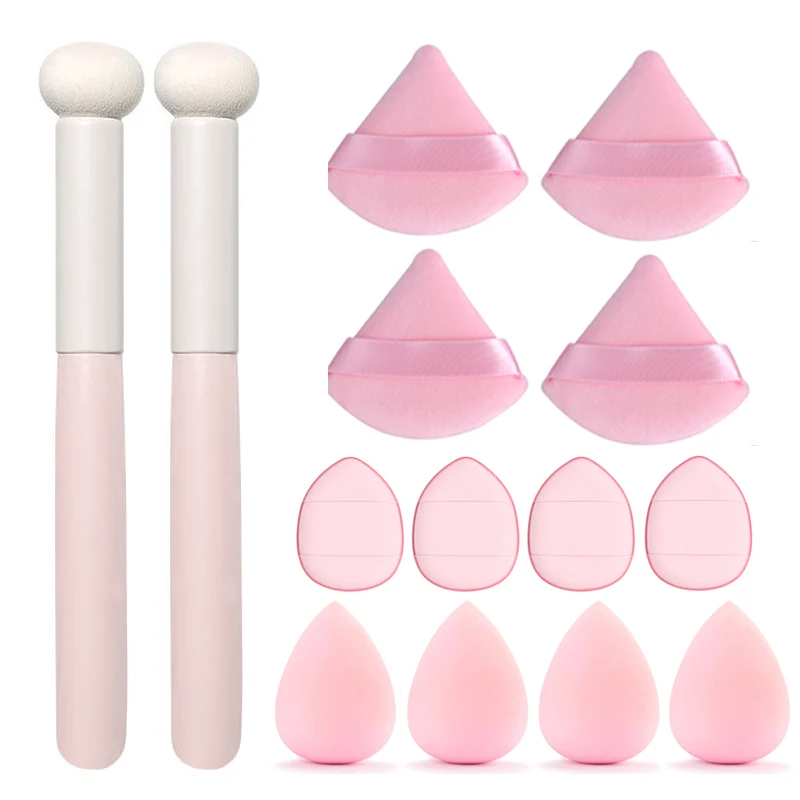 

14Pcs Makeup Sponge Set Concealer Brush Lipstick Lip Powder Mushroom Head Puff Wet Dry Use Foundation Cosmetic Makeup Accesories