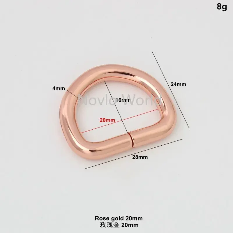 10-50 шт., металлическое несварное D-образное кольцо розового золота, регулируемая пряжка для рюкзаков, сумки, ошейник для кошек и собак, пряжки, аксессуары для самостоятельного изготовления