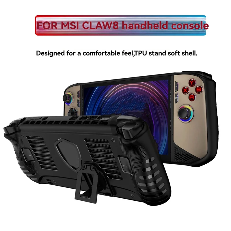 A97I-For MSI Claw 8 AI+ Handheld Game Console Protective Case Soft TPU Cover With Kickstand Anti-Scratch Features
