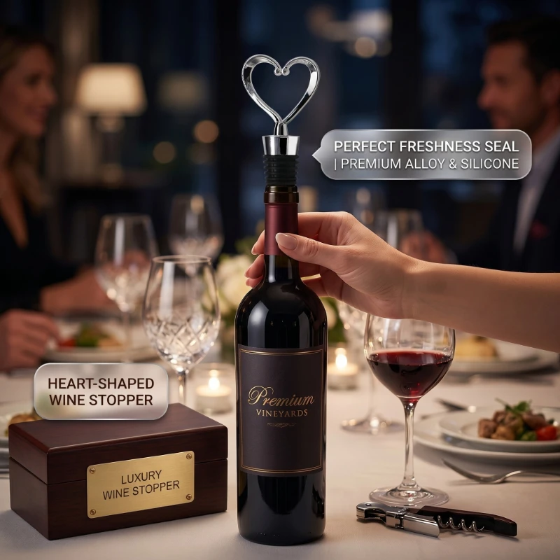 Wine Bottle Stopper Heart/Ball Shaped Red Wine Beverage Champagne Preserver Cork Wedding Favors Gifts for Wine Lovers