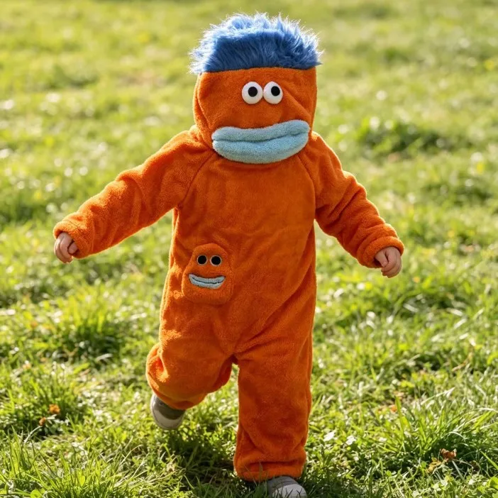 Kids Big Mouth Monster Onesie Pajamas Flannel Fleece Cartoon Animal Costume Children Warm Hooded Jumpsuit Sleepwear Home Outfit image 6