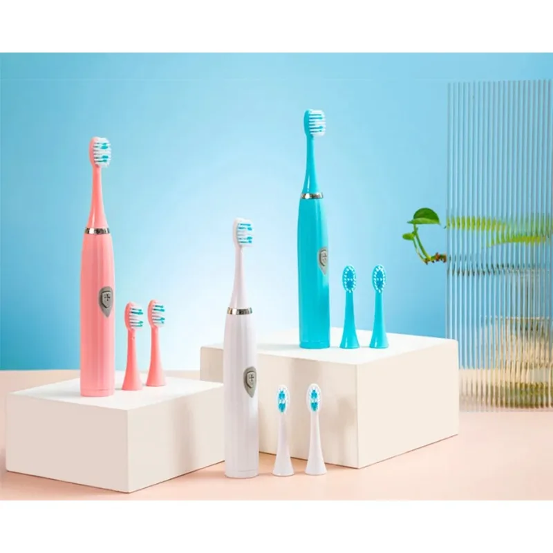 

Электрическая зубная щетка, водонепроницаемая звуковая зубная щетка с мягкой щетиной DuPont, для взрослых, с большой кнопкой, вибрационная, интеллектуальная зубная щетка