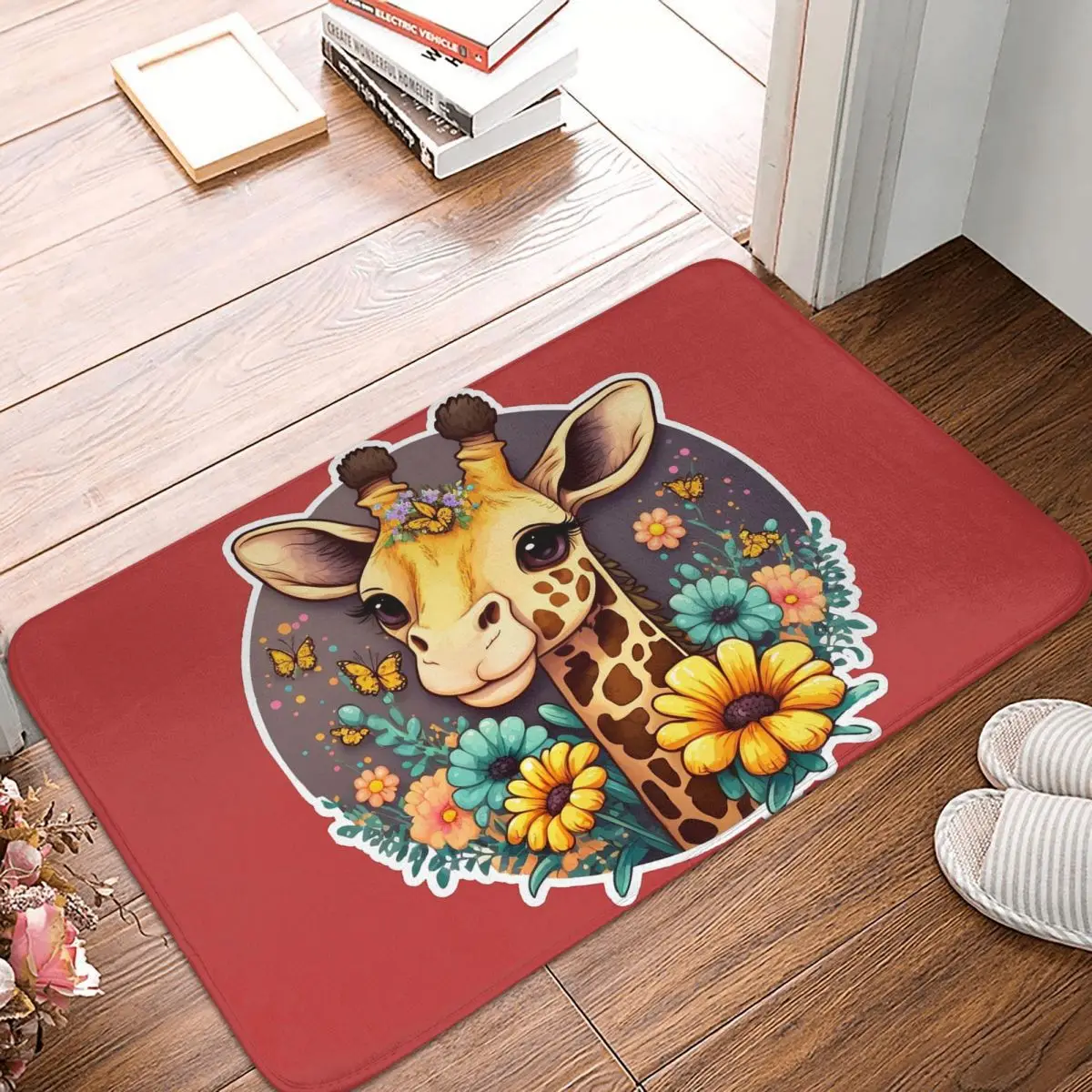 Giraffe Doormat Kitchen Entrance Home Floor Mat Non-slip Carpet Rug for Balcony Footpad Mats